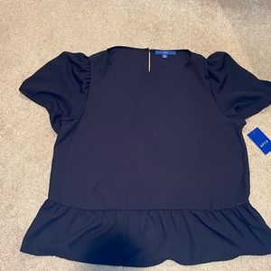 Apt 9 black peplum short sleeve blouse size XL